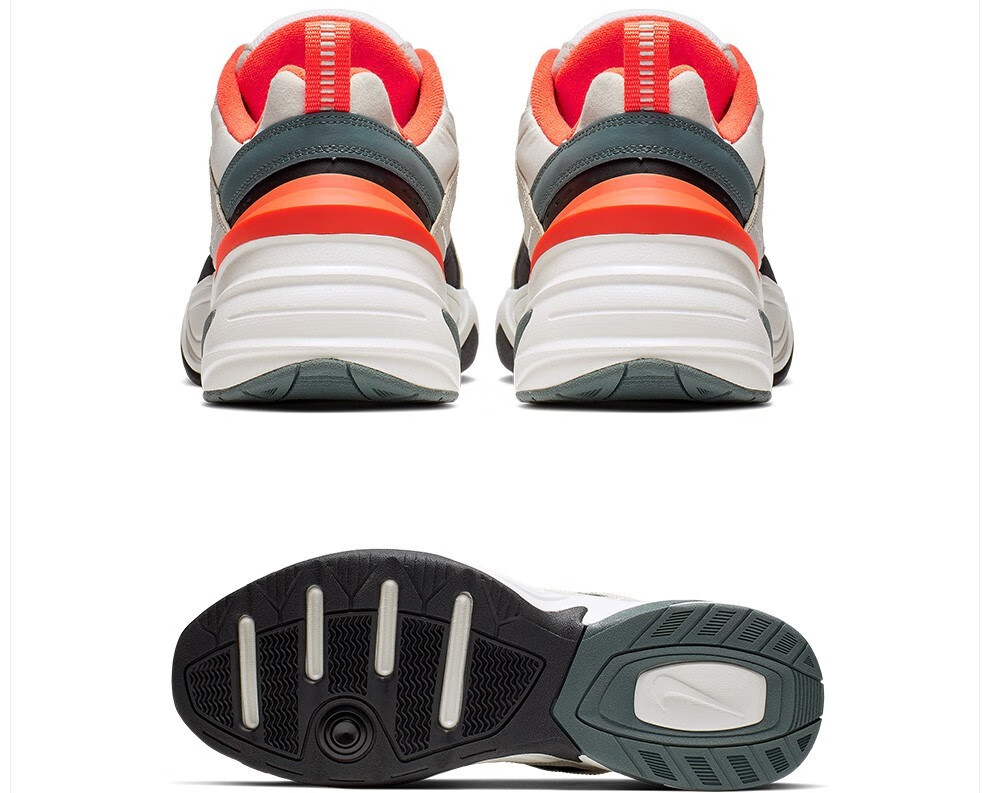 nike耐克男鞋m2k tekno 灰橙复古气垫老爹鞋缓震休闲运动跑步鞋 ci