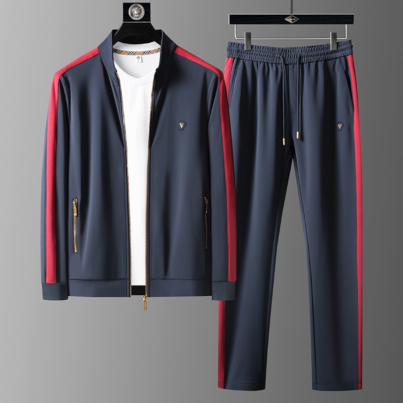 纪治迪哲品牌轻奢运动套装男春季新款高端丝滑时尚弹力休闲套装男春秋
