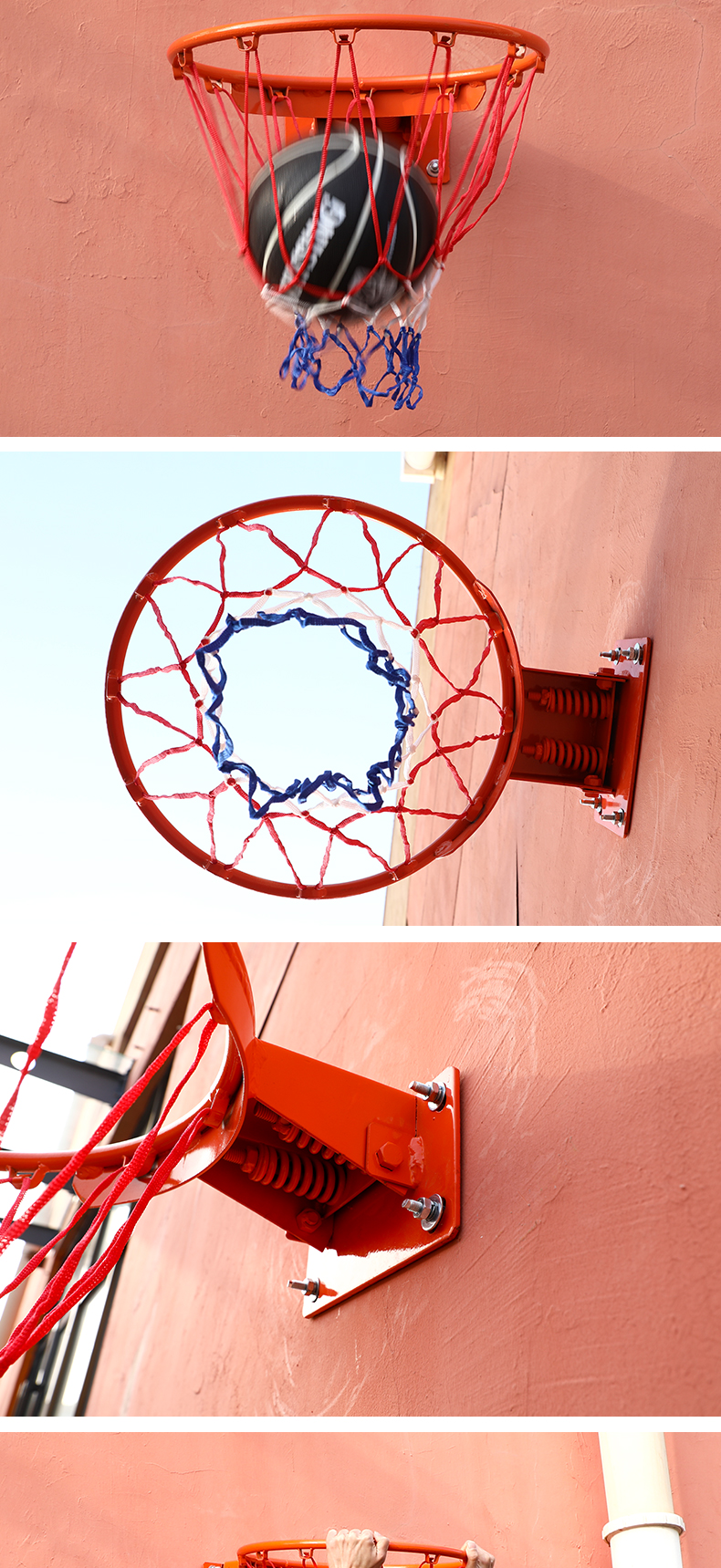 室外标准篮球框篮筐篮圈室内弹簧篮球筐挂壁式篮球架篮板挂式室外儿童
