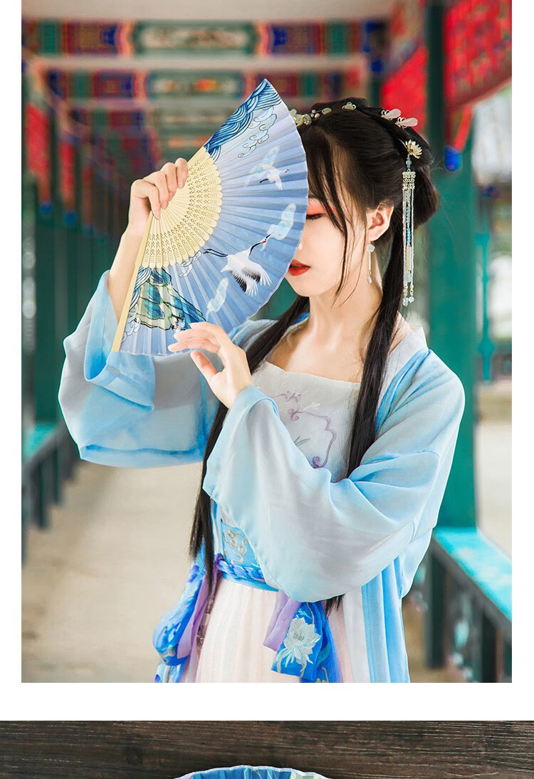 初及中国风折扇女古风扇子汉服旗袍cosplay古典舞蹈扇仙气古代折叠扇