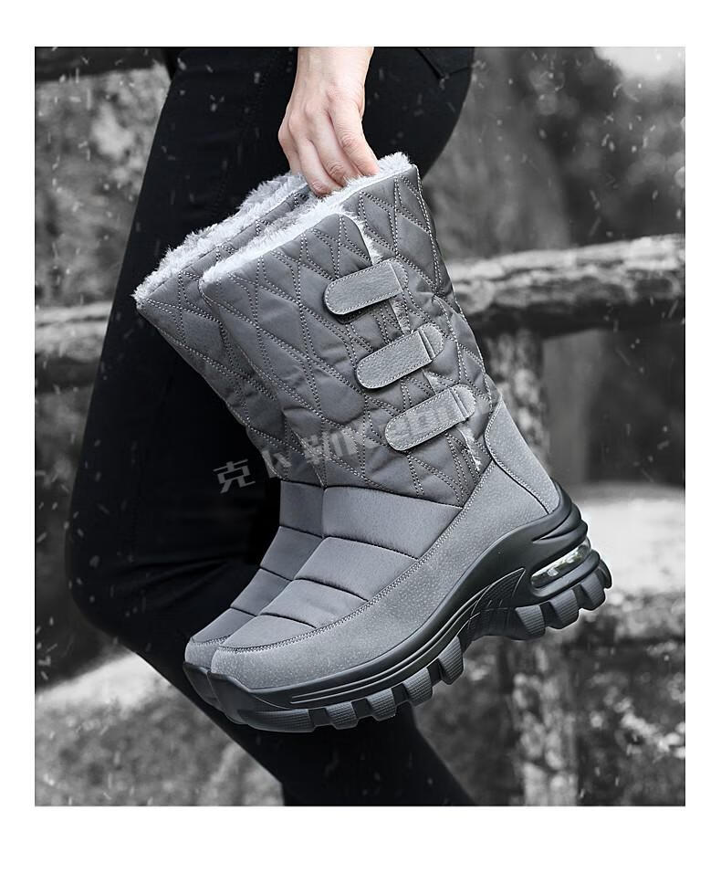 克卜勒 东北哈尔滨雪地靴女士防水冷天零下40度防寒大棉鞋防雨冬款