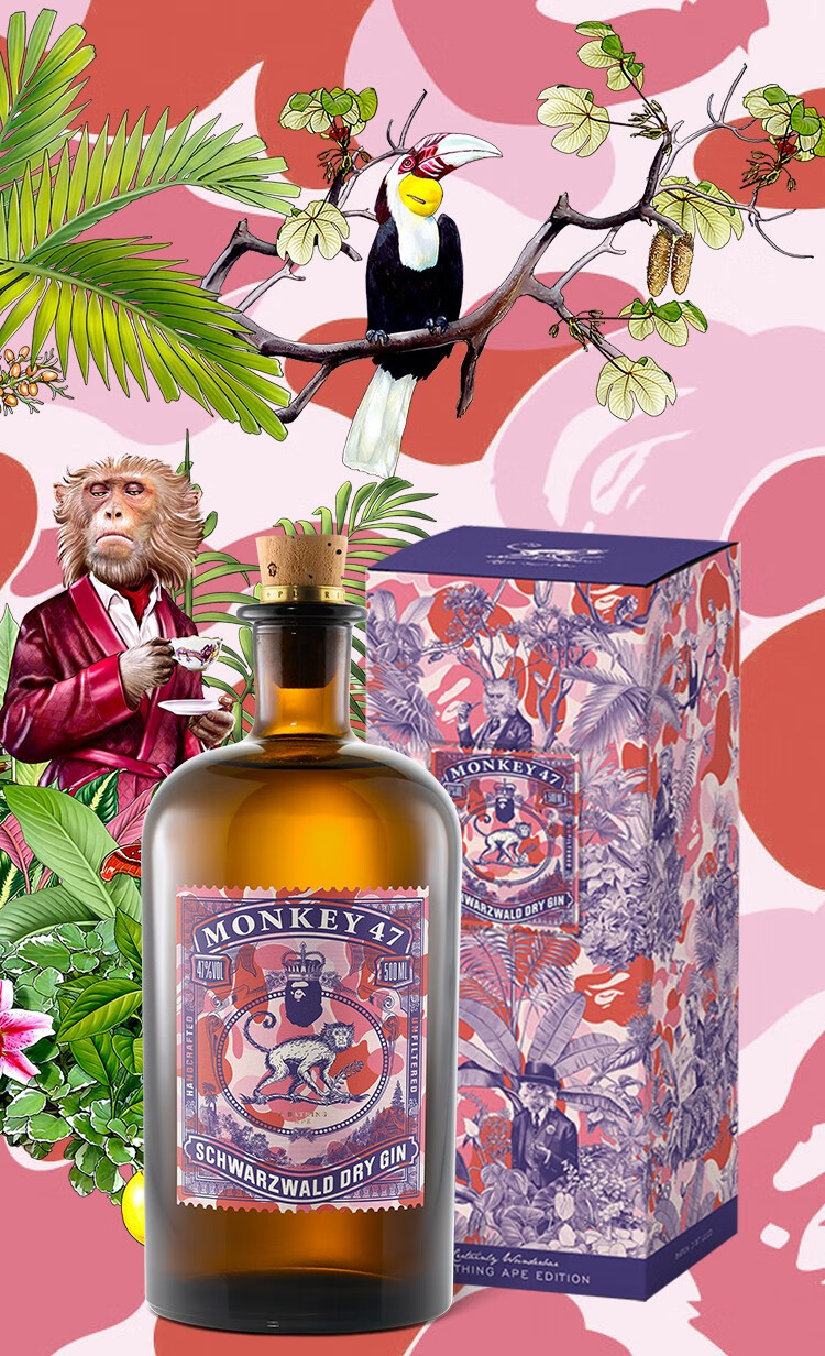 猴王47金酒 monkey47黑森林bape联名金酒风味制酒500ml保乐力加(限量