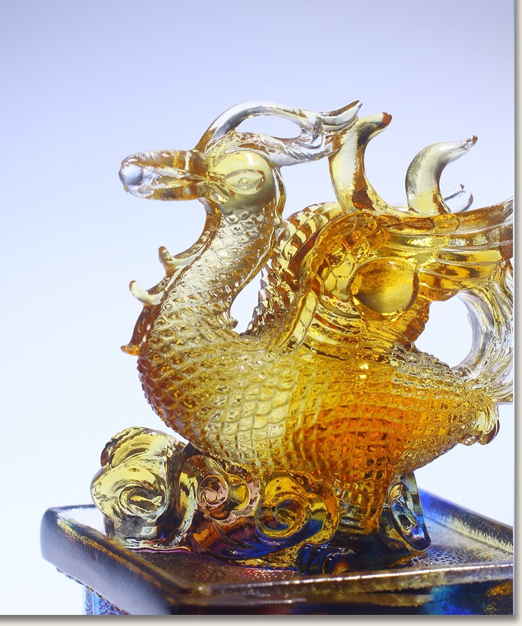 弘才 琉璃工艺品四神兽摆件青龙白虎朱雀玄武风水招财摆设客厅财位