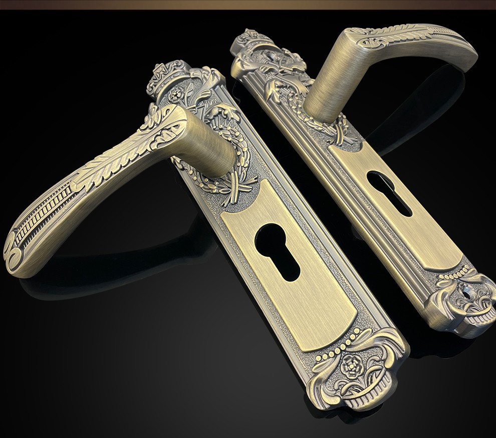 铠铜威别墅欧式全铜静音门锁室内卧室实木门纯铜对开门锁房门锁m2608