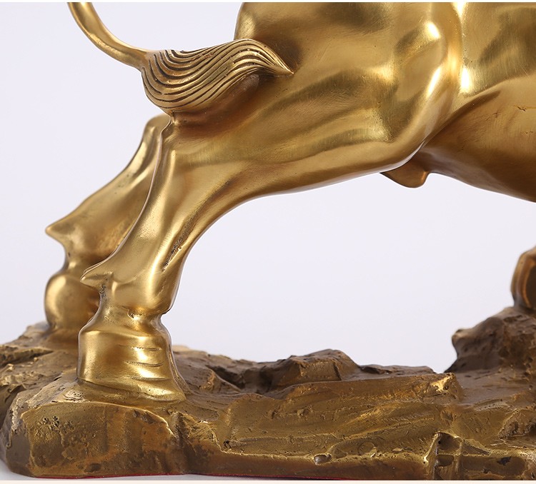 铂悦玺熙纯铜牛摆件开拓牛办公室摆件牛气冲天家居玄关客厅装饰品开业