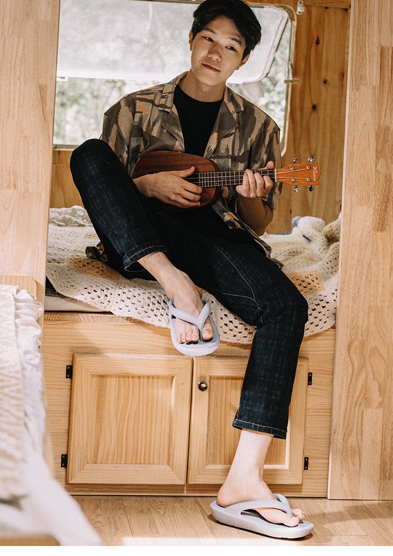 tawtoe韩国厚底增高人字拖男外穿夏季代购夹脚拖鞋休闲潮拖鞋灰白色m