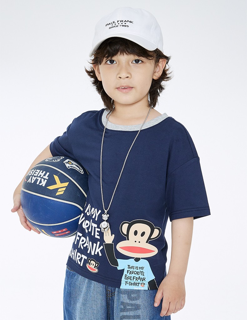 大嘴猴paulfrank儿童t恤男童短袖t恤纯棉童装中大童打底衫圆领夏装