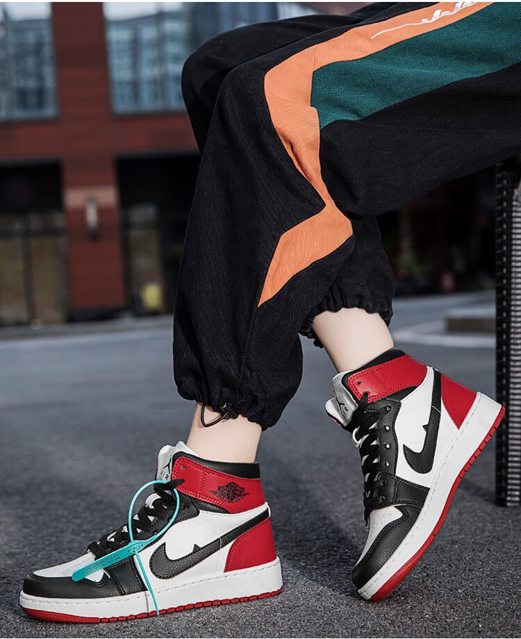 洛希诚品品牌 男鞋高帮aj板鞋篮球鞋摩擦有声音空军一号情侣款大码