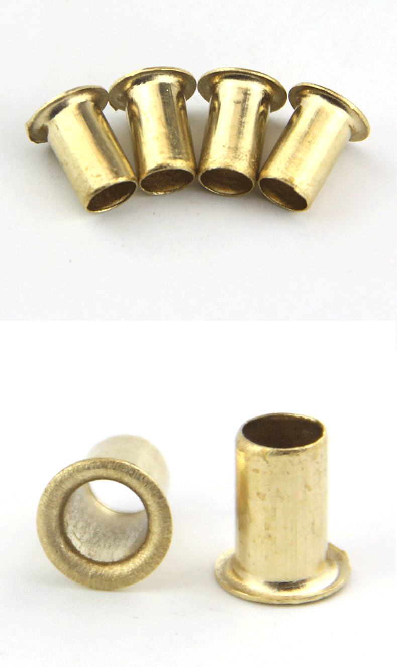 传测-铜空心铆钉铜鸡眼扣铆钉过孔铆钉铜件气眼扣圈【m1.5m2m2.