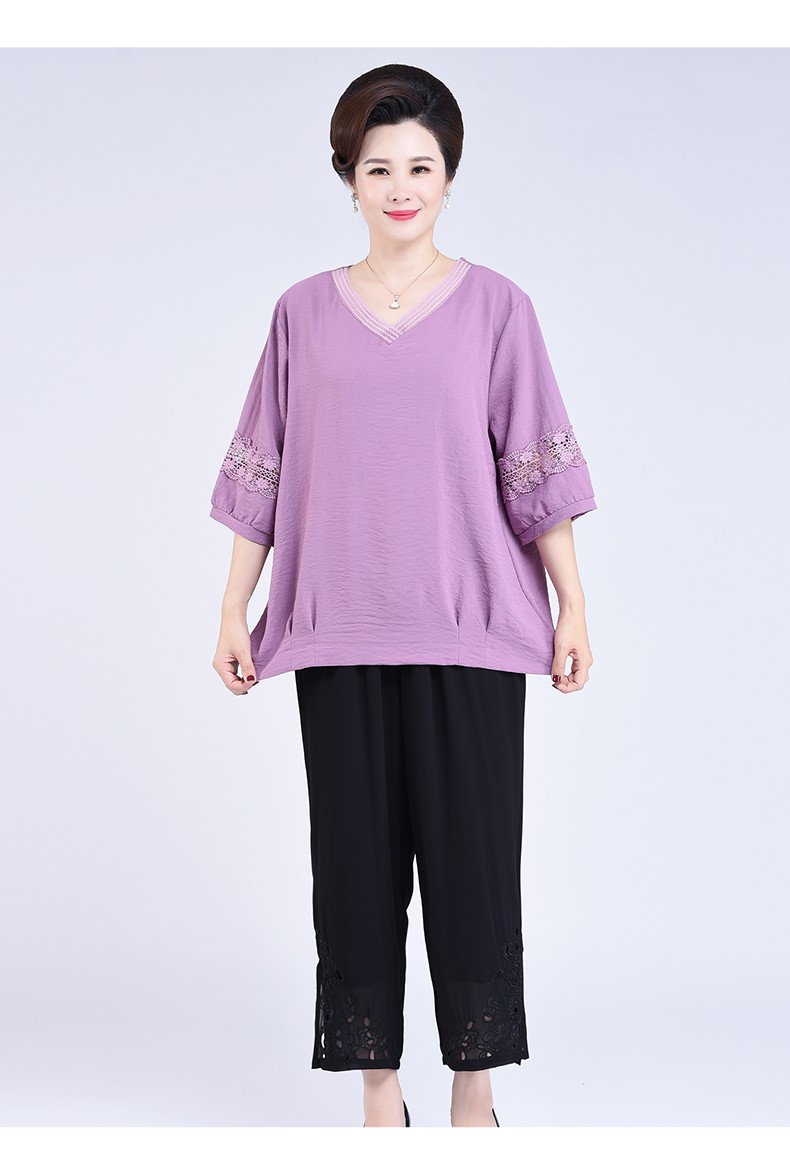 萌菲思胖太太加肥加大码中老年女装夏季新款t恤胖人妈妈小衫200斤宽松