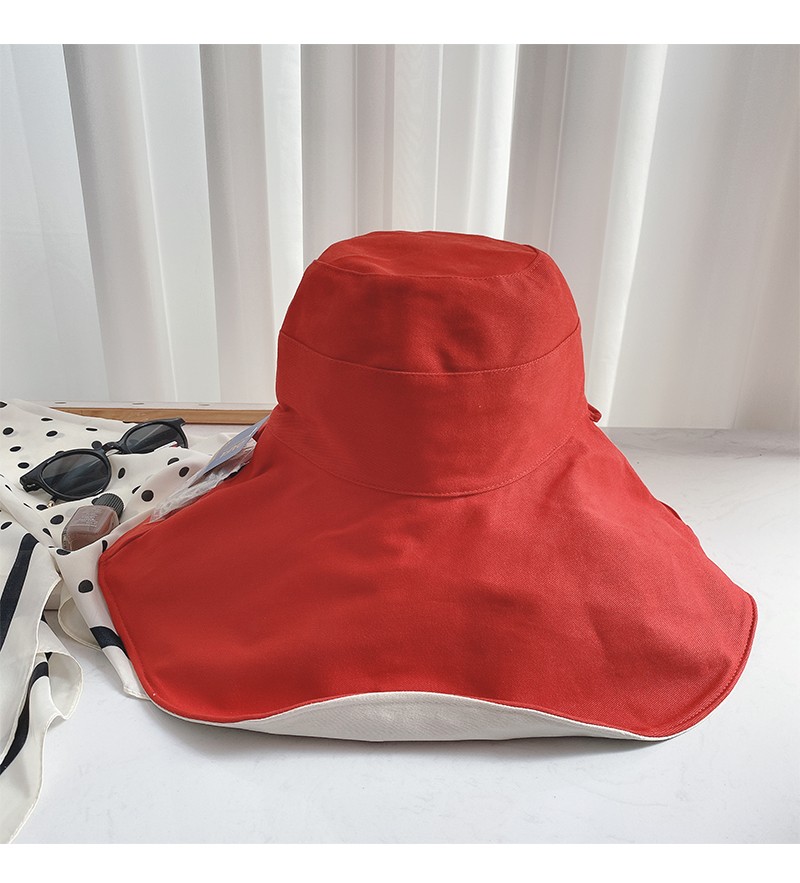 温璞防晒帽超大帽檐渔夫帽女夏季薄款出游遮阳帽日系透气百搭帽子骑车