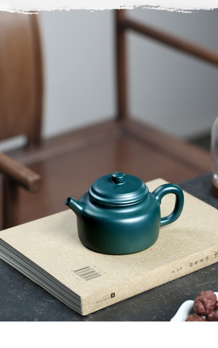 御禧福 宜兴紫砂壶泡茶壶纯全手工家用高档送礼紫砂茶壶原矿墨绿泥德