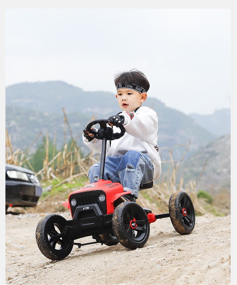 儿童卡丁车四轮脚踏车247岁男女宝宝小孩可坐运动健身玩具脚蹬自行车