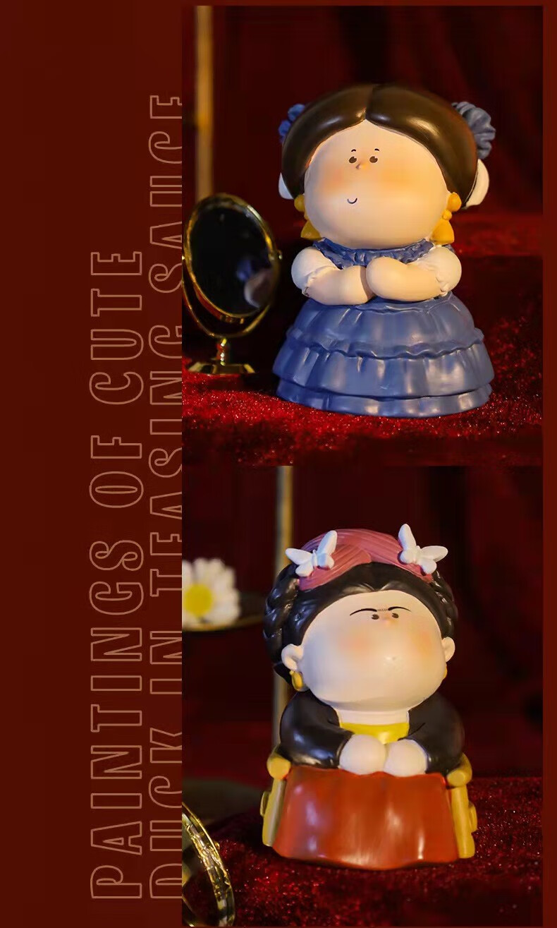 红胶囊世界名画盲盒二代系列盲盒盒蛋福袋肓盒摆件盲盒一套生日礼物