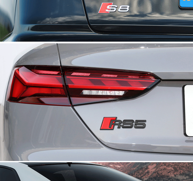 远燕适用于奥迪排量尾标a4la6la7q5四驱a345678车标rs345678黑标rs7