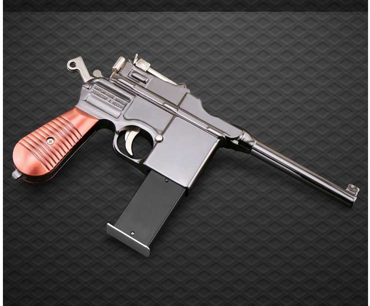 1205毛瑟驳壳枪玩具模型仿真合金枪全金属男孩抛壳手抢不可发射全金属