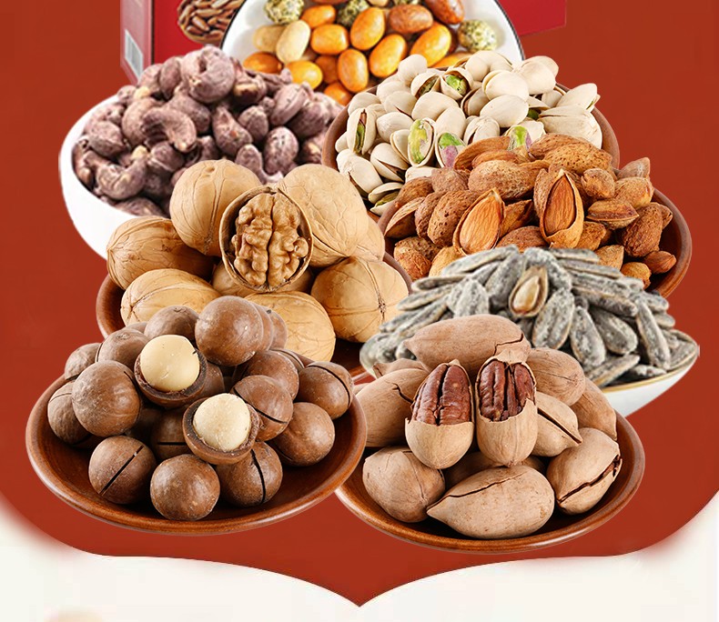 闻吻坚果大礼盒8款腰果开心果花生核桃瓜子休闲零食礼品1500g