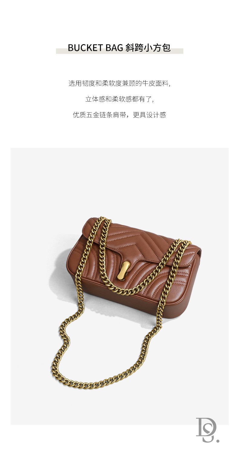 杜莎菲尼dosrfini品牌单肩包女时尚链条包女士包包真皮大容量女包百搭