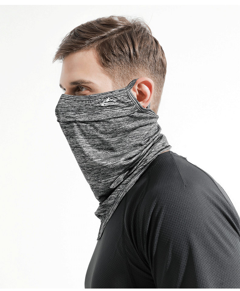 骑行轻薄透气冰丝口罩女护颈全脸运动面巾面纱男士透气挂耳面罩烟烬灰