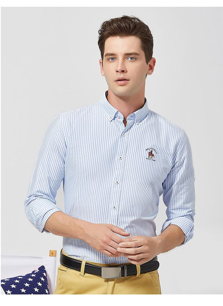 美国保罗长袖衬衫男新款时尚英伦衬衣休闲格子打底职业衬衫上衣201638