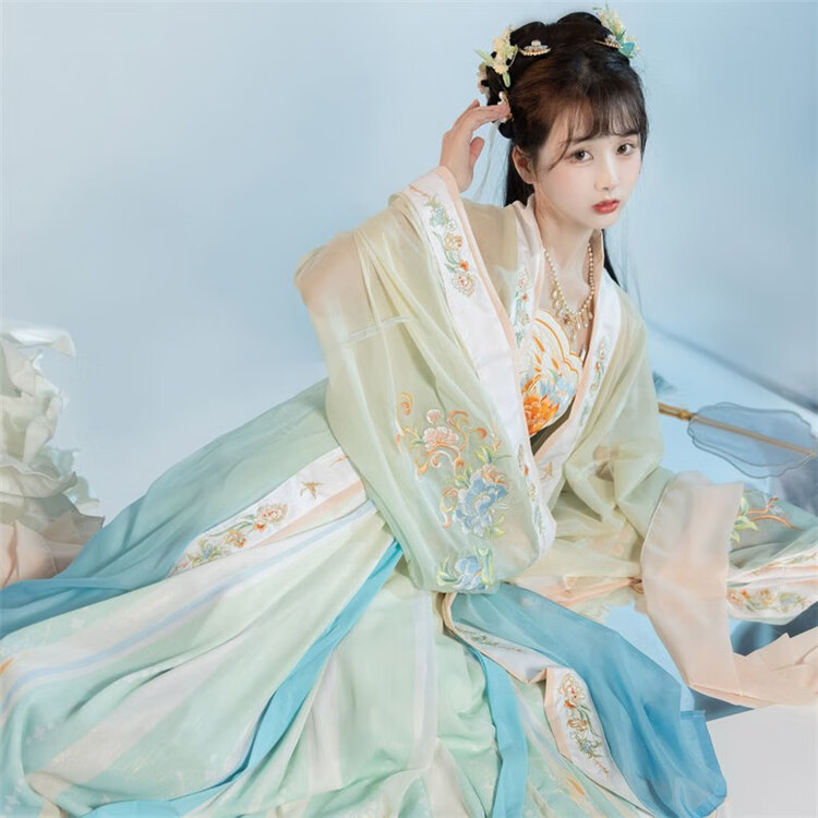 忆念小仙 原创汉服女装古装改良唐装古风中国风唐制齐胸诃子裙大袖衫