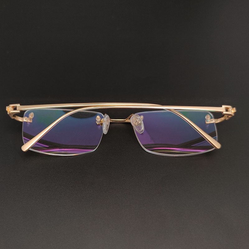 18k金无框私人定制黄金眼镜架商务男真金近视镜近视眼镜【图片 价格