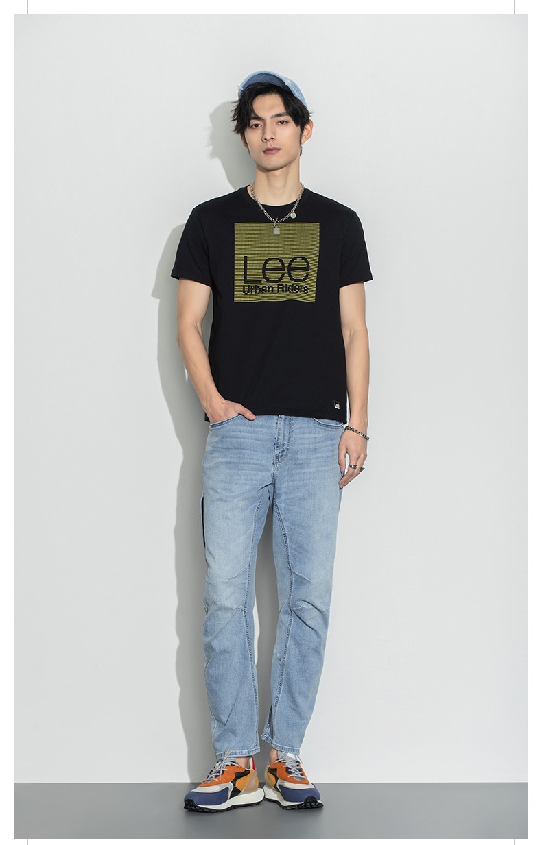 彭于晏同款lee商场同款22春夏新品精玉透凉766浅蓝男牛仔裤浅蓝色31裤