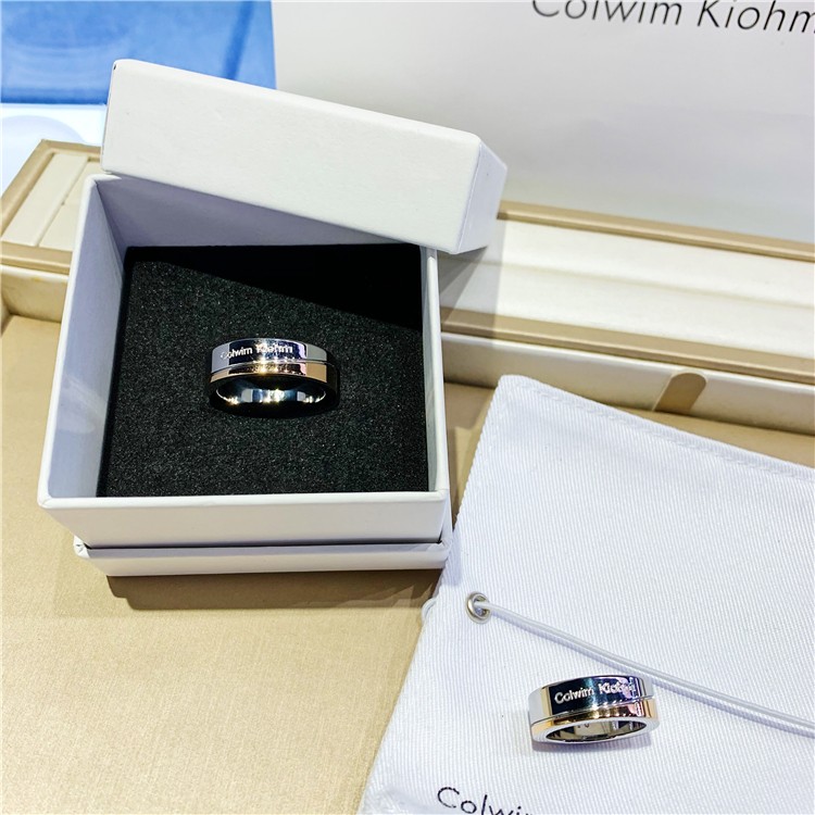 ck旗舰官方店小黑陶瓷戒指情侣对戒时尚饰品男士女士食指一对指环情人