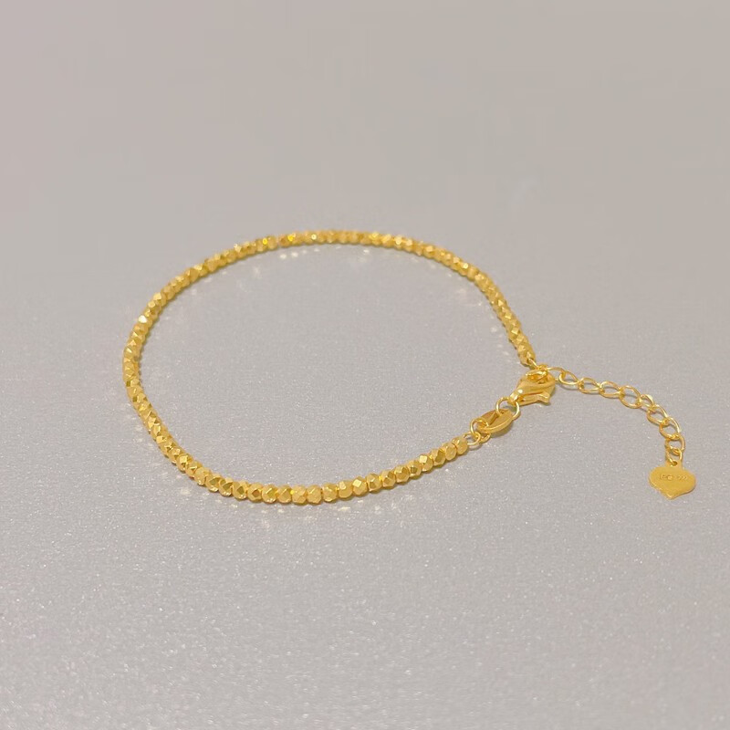 老凤凰999足金黄金小金珠爆闪碎金子手链女蹦迪闪闪银河手串情人节