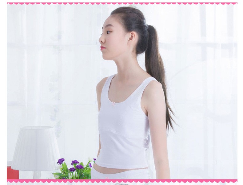 少女文胸纯棉发育期儿童内衣女童运动小背心小女孩长款运动文胸 3478