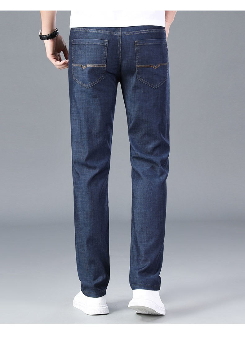 太子龙牛仔裤男直筒薄款中青年2022夏季新款商务休闲裤子男浅蓝29