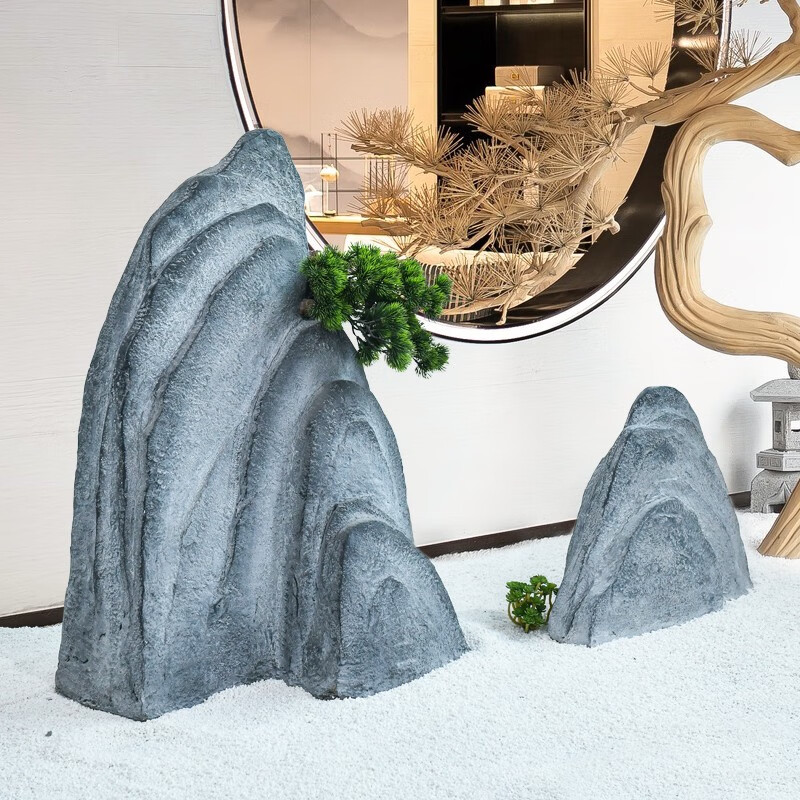 新中式仿真景观石大型假山庭院枯山水造景店铺橱窗美陈装饰品摆件 2米