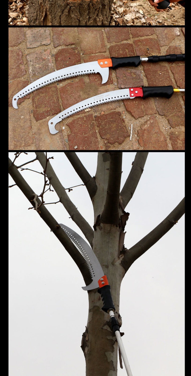 久久木不锈钢伸缩高枝锯园林果树锯子修剪树枝剪刀园艺锯加长杆伸缩杆
