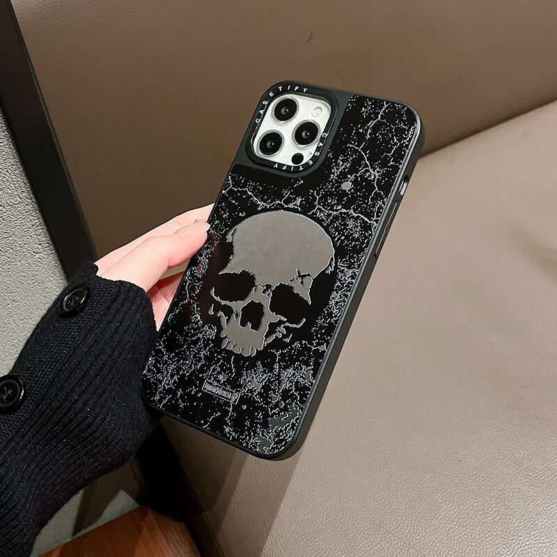 图腾侠 苹果7plus/8plus手机壳霸气骷髅iphone7/8亚克力镜面保护套