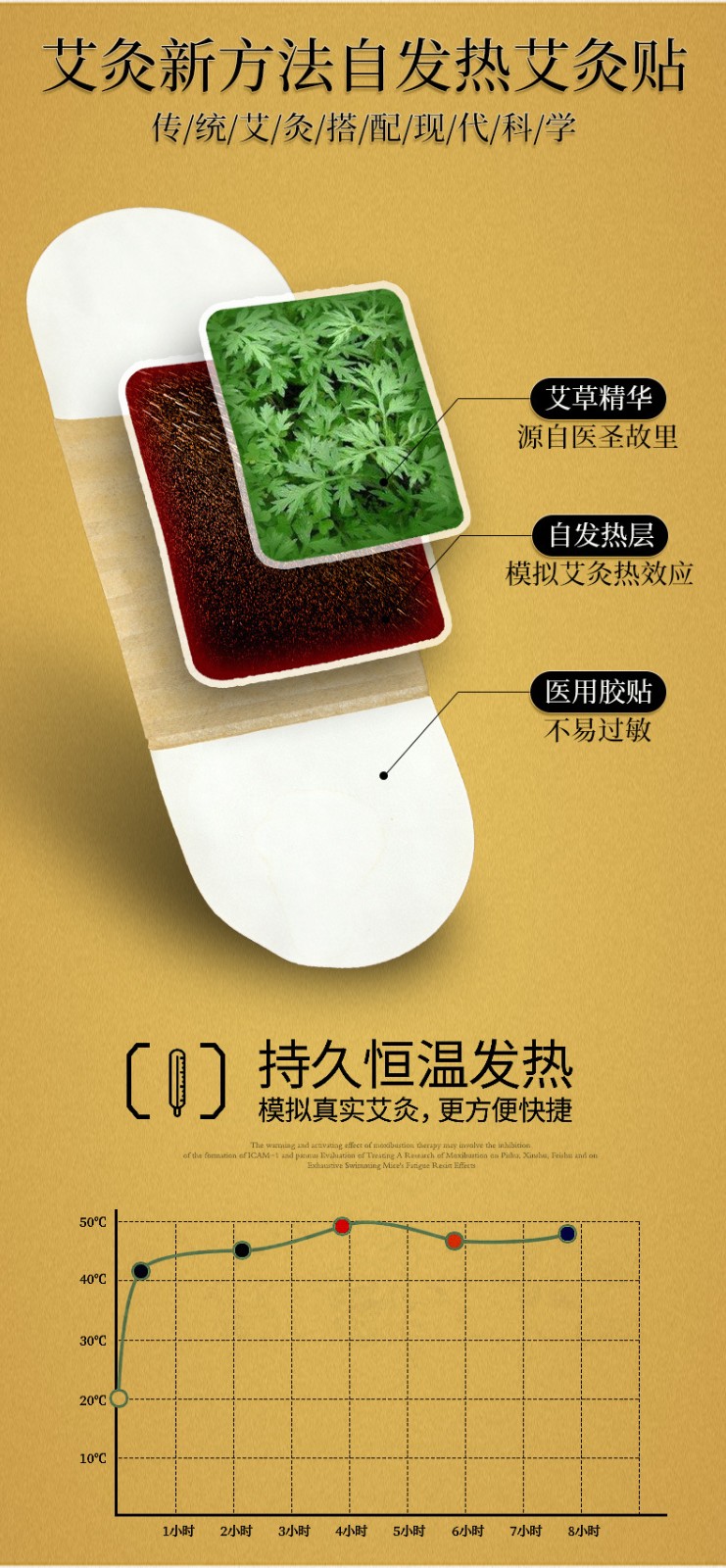 宛仲蕲10片装艾草温灸贴自发热艾灸贴艾叶温灸贴颈椎热敷贴肩颈贴艾草