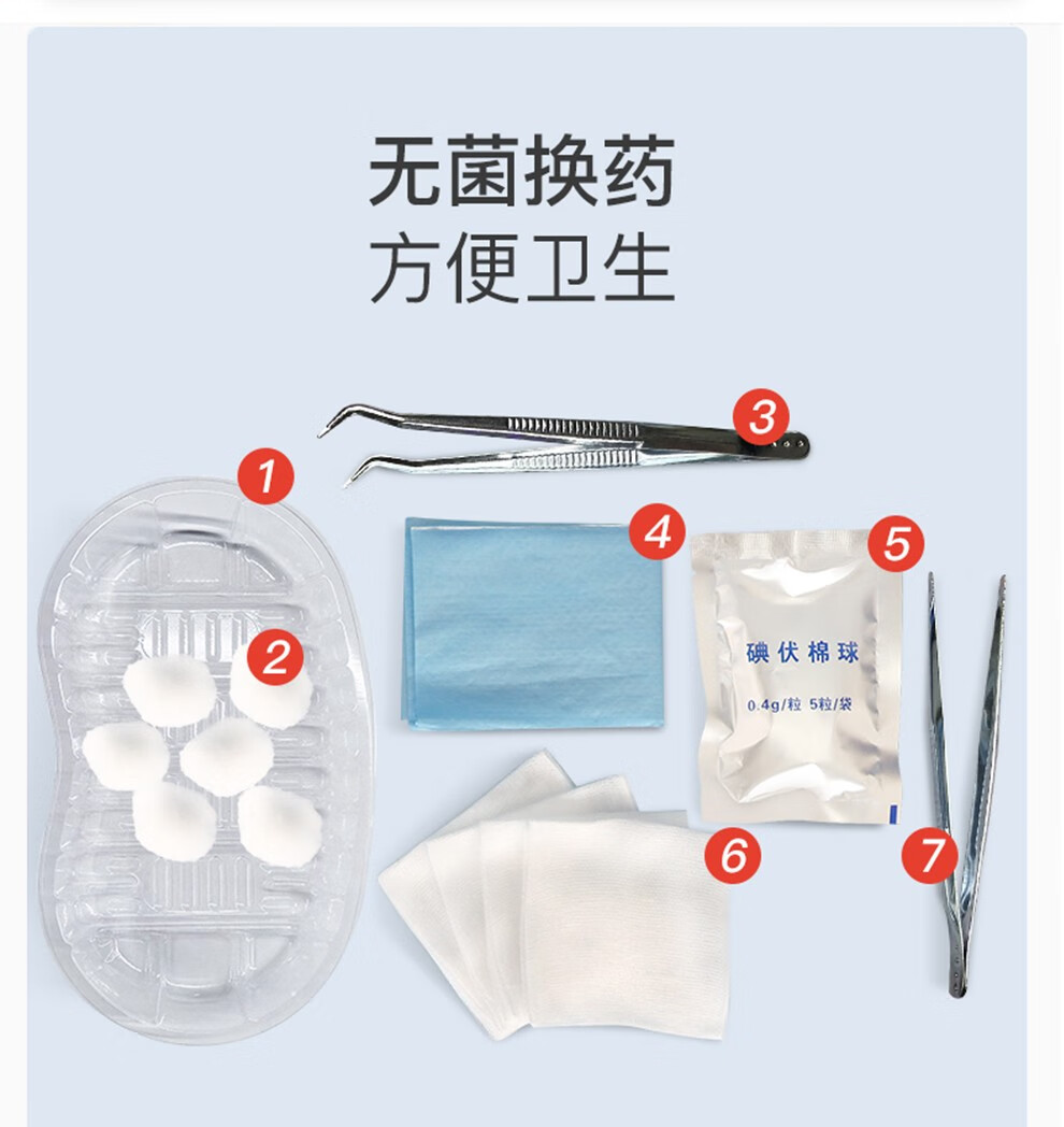 一次性使用无菌换药包医用外伤术后伤口清创换药护理包碘伏棉球消毒
