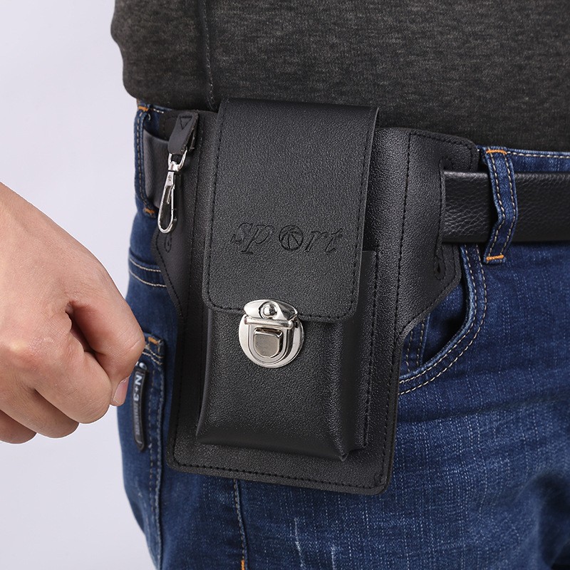 畅印男士腰包手机包竖款工地干活穿皮带多功能腰间包户外运动多功能