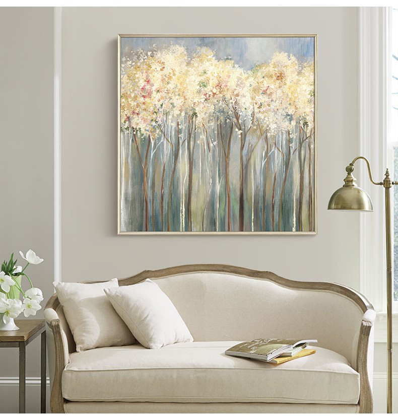 三街七号现代美式客厅抽象装饰画法式轻奢高端玄关挂画餐厅单幅纯手绘