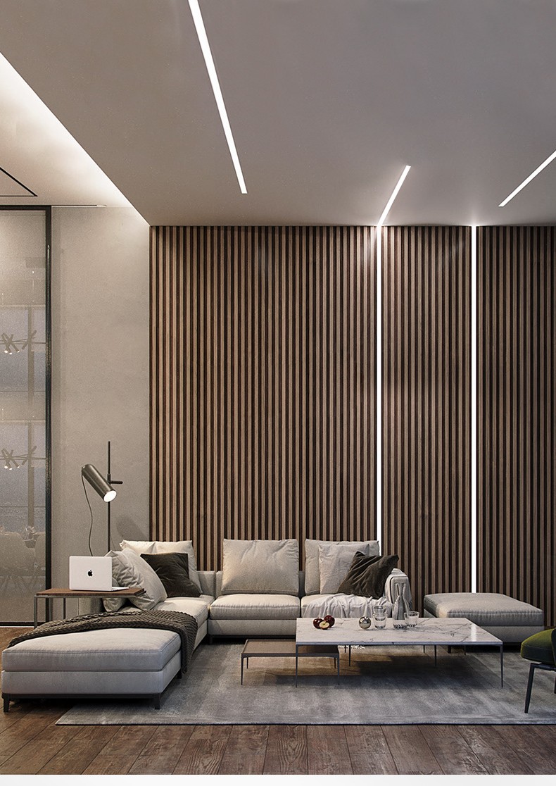 佼佼者线型灯线性灯线形灯嵌入式几米感应灯嵌入式led线形灯卡槽客厅