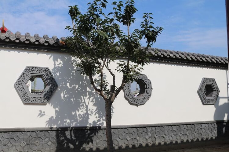 苏砖青仿古砖雕浮雕影壁中式庭院古建四合院别墅室外围墙面正方形镂空