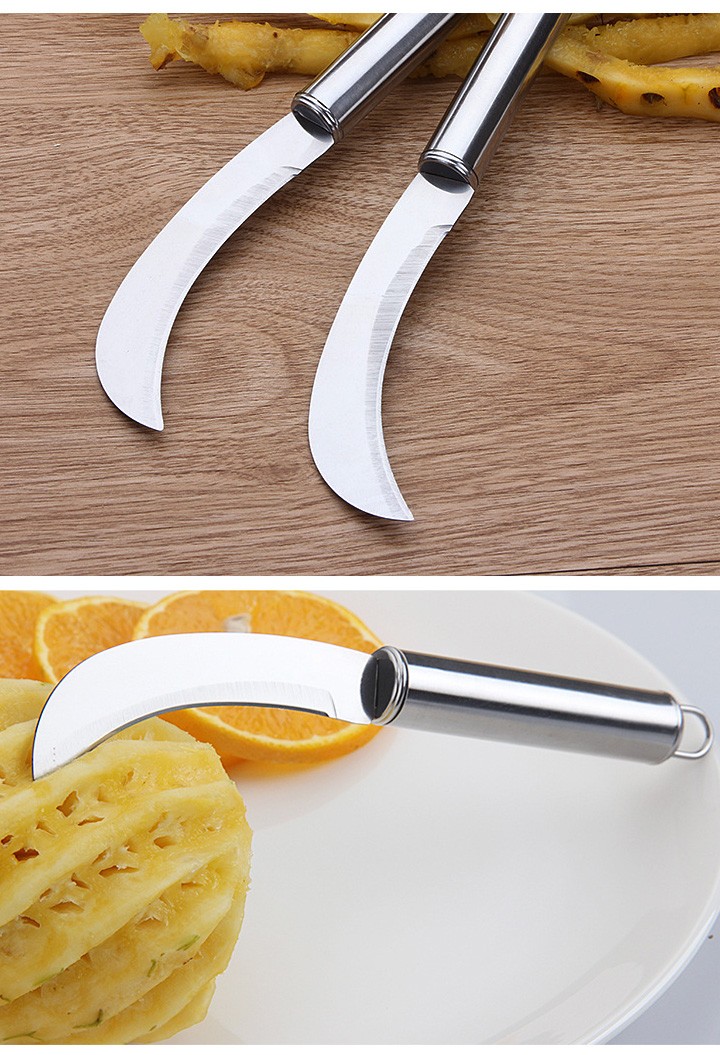 削菠萝甘蔗专用刀不锈钢削皮器切菠萝刀神器去眼夹子水果挖眼工具