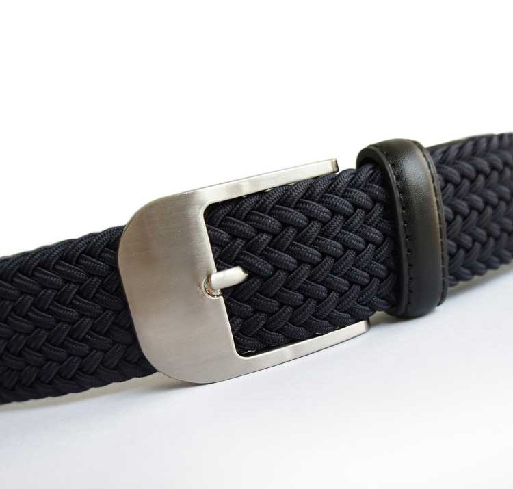 意设新式编织腰带作训裤训练服警针扣腰带弹力尼龙蓝色执勤执勤编织内