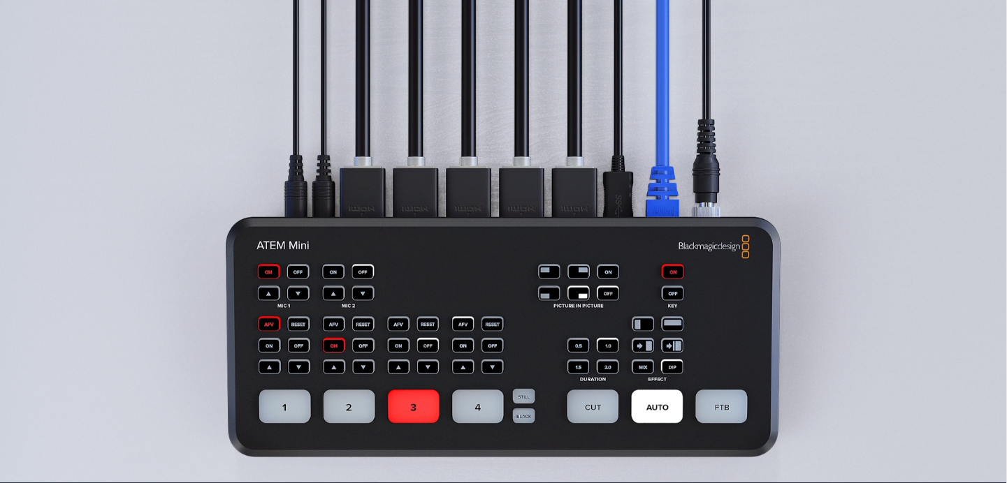 blackmagicatemminibmd4路切换台高清hd多机位网络流媒体直播制作atem