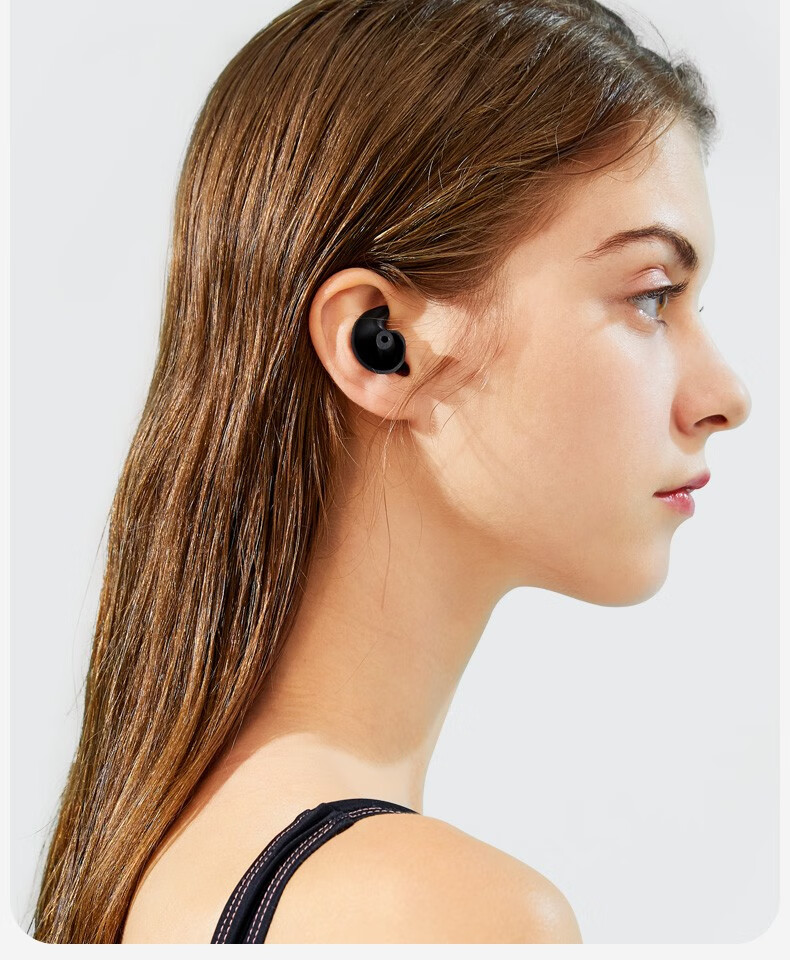 李宁游泳耳塞防水儿童小孩防进水神器中耳炎宝宝洗澡洗头耳塞套装黑白