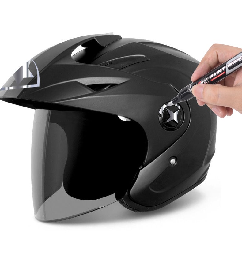 漆笔补色笔亮银色漆笔镀铬油漆笔记号笔头盔修补汽车镀锌电镀银镀铬笔