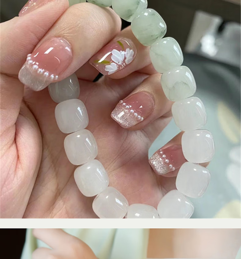 自由说 菩提子手链女佛珠手串冰透色天山雪莲单圈白玉菩提根手串盘玩