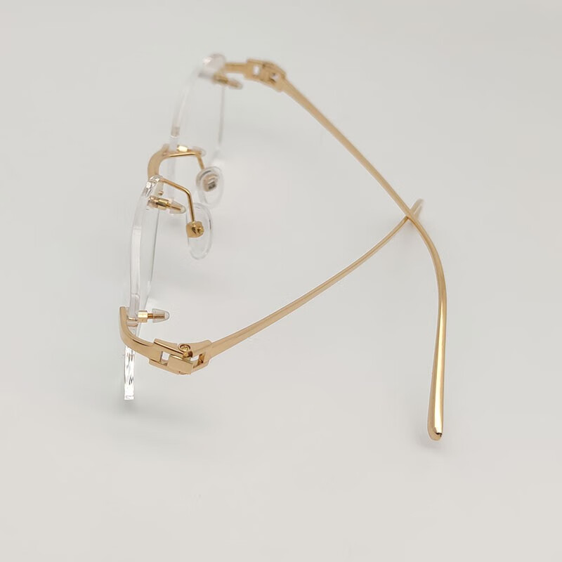 18k金无框私人定制黄金眼镜架商务男真金近视镜近视眼镜【图片 价格