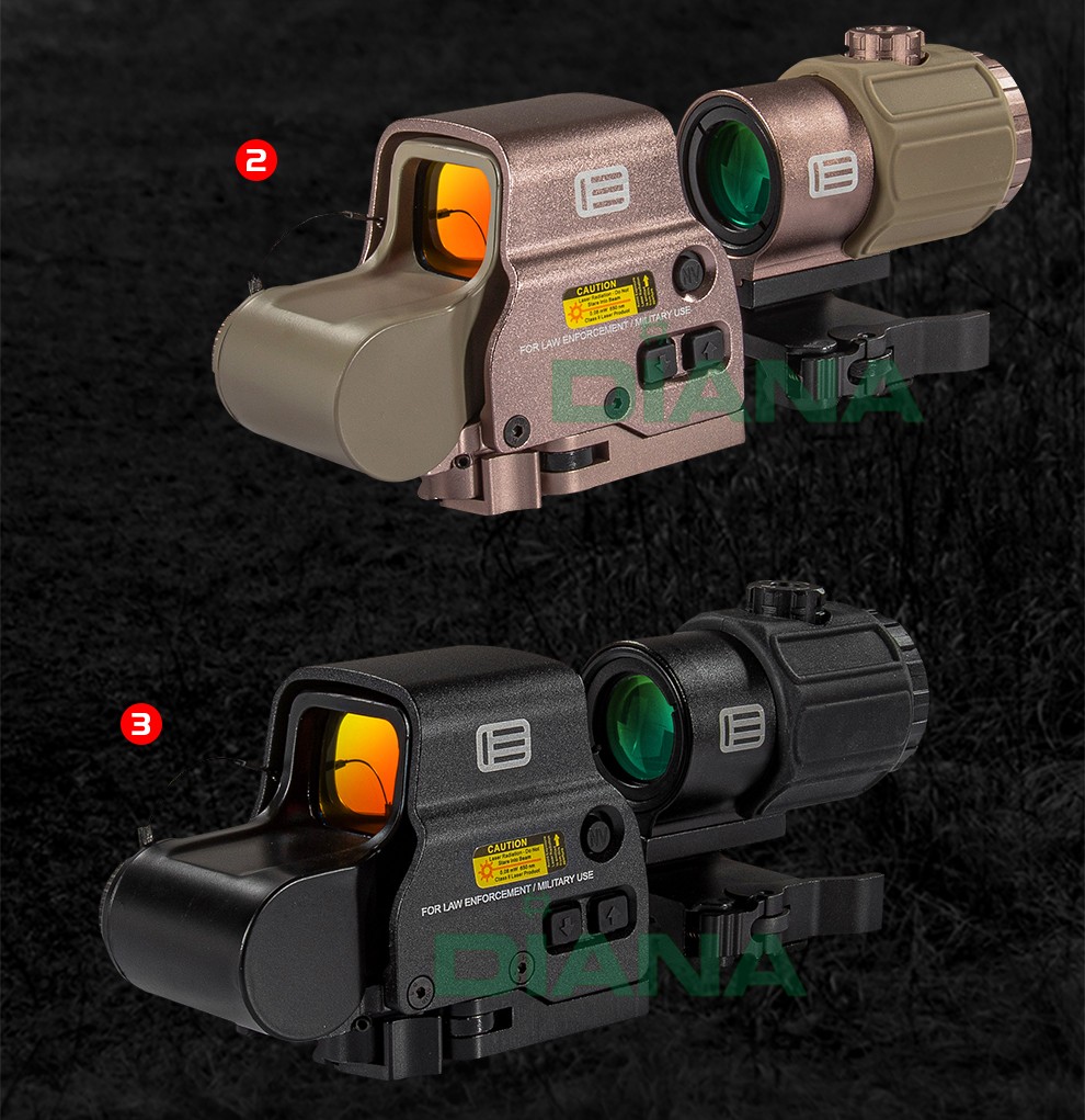 dianag43全息瞄hhs套装虹膜558内红点增倍镜快拆夹全息瞄快速寻鸟镜内