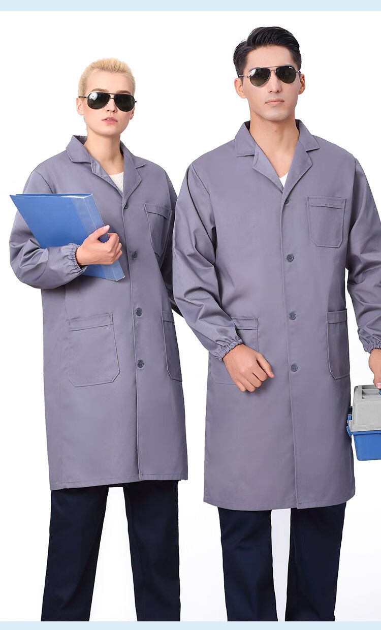 郗洋 蓝大褂全棉防尘大褂食品服罩衣仓库搬运耐脏劳保服食堂工作服