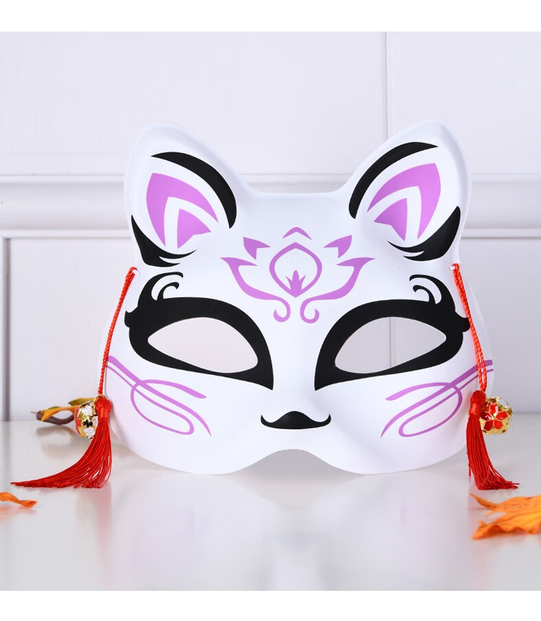 狐狸面具儿童表演用品道具半脸狐和风狐狸彩绘动漫猫脸cosplay女生